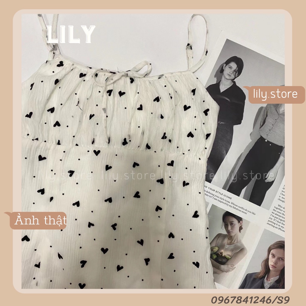 Set váy hai dây dáng dài mix áo len croptop tay dài, Đầm hai dây hoa nhí mix croptop len tăm size S/M S9 LILY