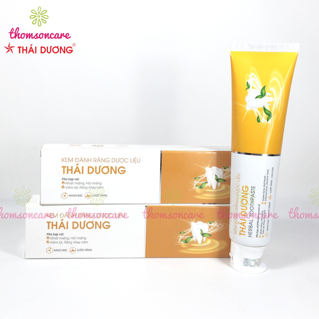 Kem đánh răng dược liệu Sao Thái dương tuýp 150g kem chải răng từ tinh dầu quế, bạc hà, nano bạc