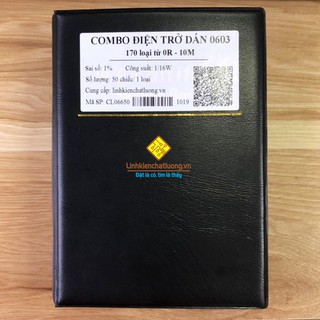 Combo 170 giá trị điện trở dán 0603 1% từ 0R-10M