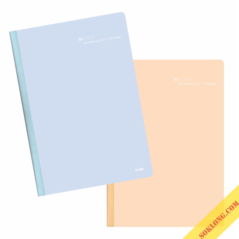 Vở 120 trang B5 may dán gáy Caro/ Kẻ ngang/ Dotgrid bìa màu pastel dễ thương, sổ Klong giấy dày