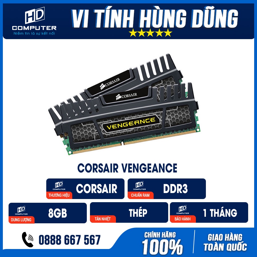 Ram DDR3 8G, Corsair Vengeance 8g bus 1600, Kingston 8g bus 1333/ 1600, GeiL Veloce 8g/1600, ram máy tính ddr3