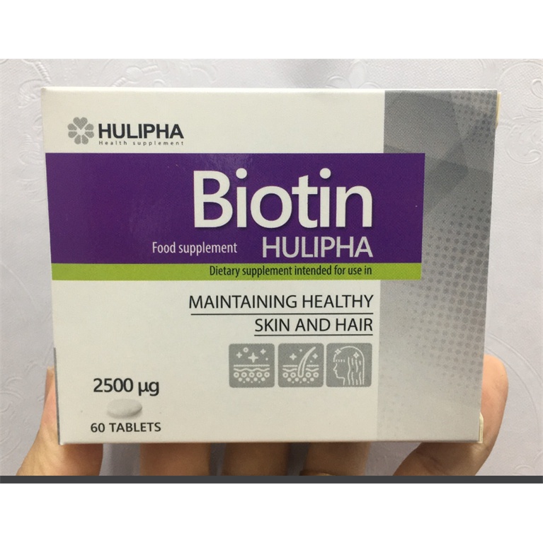 Viên uống BIOTIN Hulipha ( BA LAN) Hộp 60 viên - cho tóc khỏe, da đẹp
