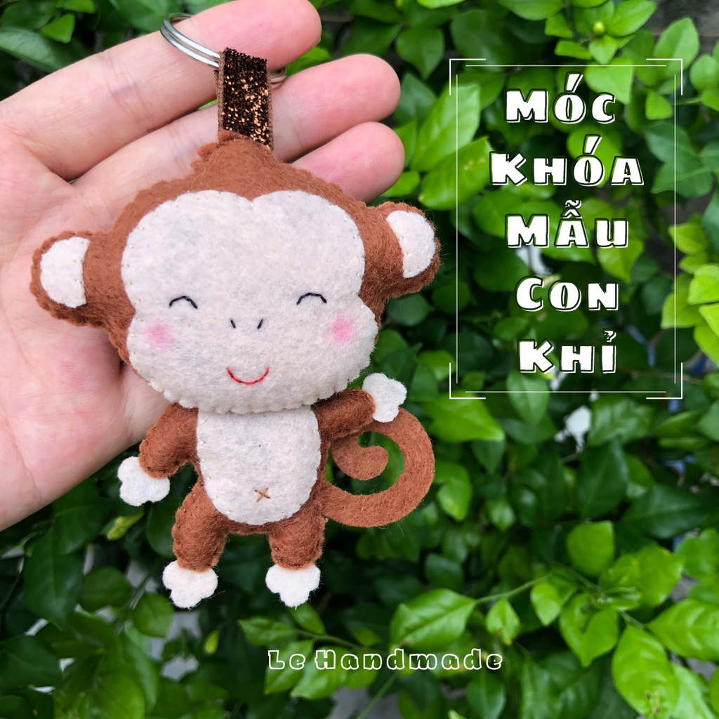 Móc khoá vải nỉ mẫu con khỉ