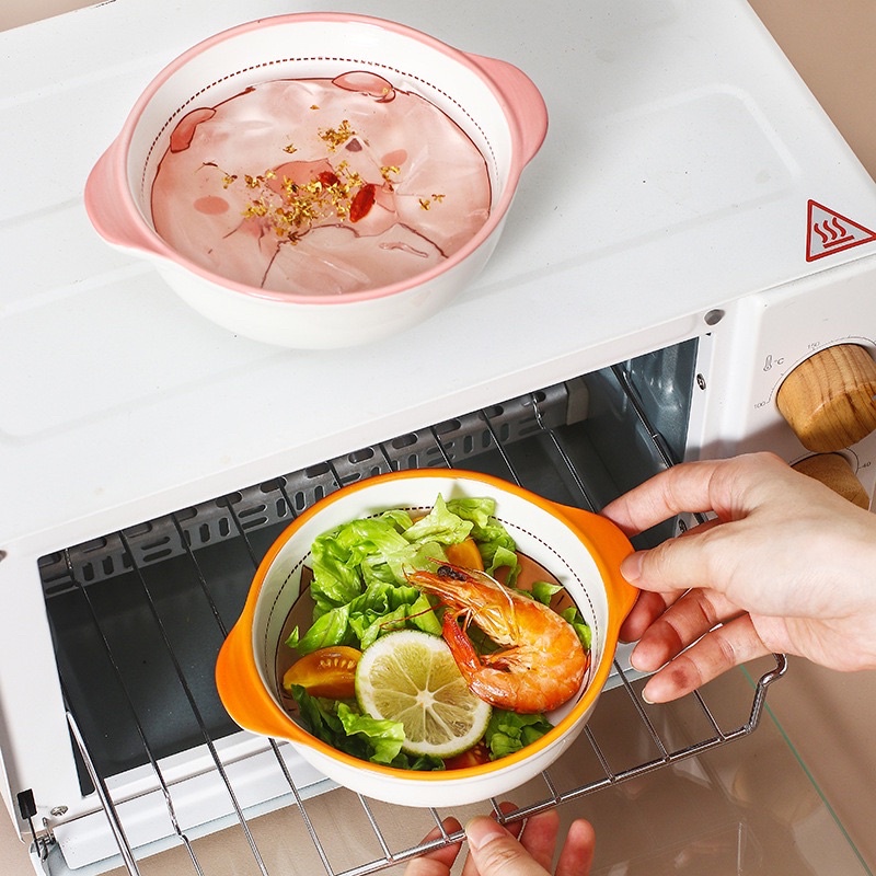 Chén sứ ngộ nghĩnh kèm thìa, bát ăn cháo, cơm cho bé, bát chè hình thú có 2 tai cầm siêu xinh