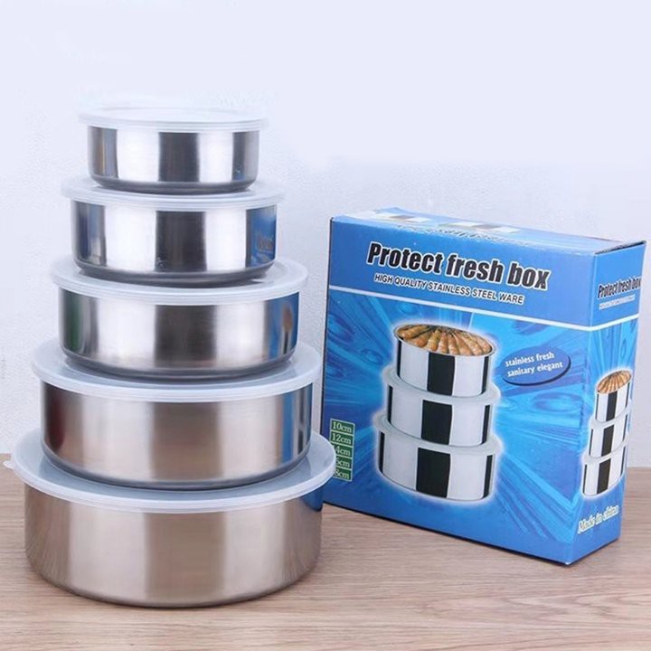 [VIDEO] Bộ 5 bát inox có nắp đậy silicon, chất liệu inox không gỉ đủ size bền đẹp