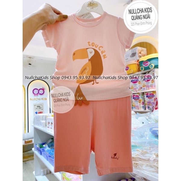 Lullaby Bộ cộc tay hoạ tiết chất sợi tre bamboo hè mỏng mát cho bé trai bé gái