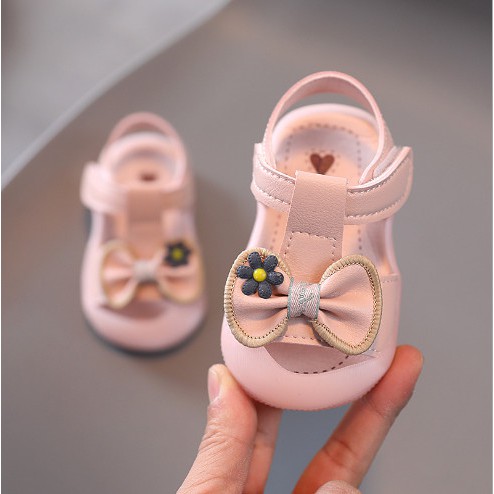 sandal hoa nơ cho bé gái tập đi 0-2 tuổi xinh xắn(hàng QUẢNG CHÂU LOẠI 1)