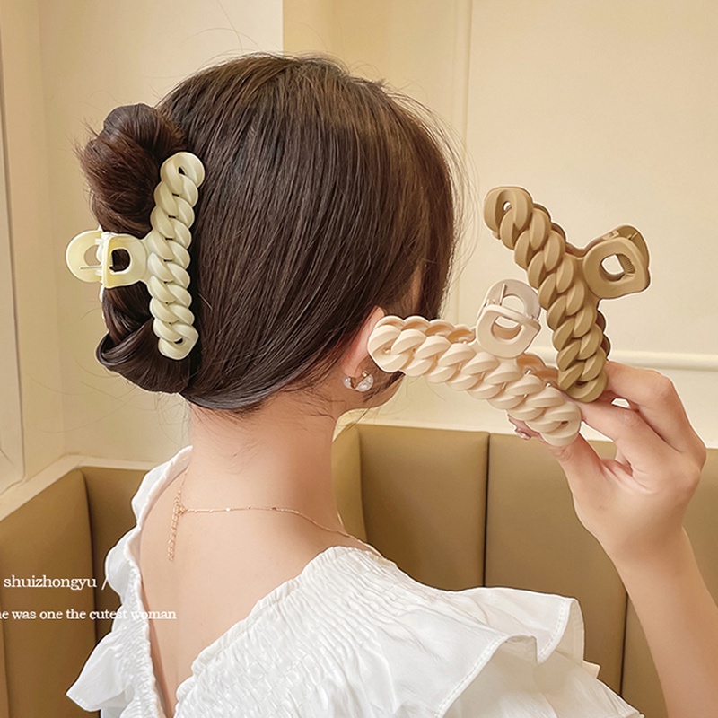 Kẹp Tóc Dạng Chuỗi Màu Cà Phê Nhám Phong Cách Hàn Quốc Thanh Lịch Thời Trang