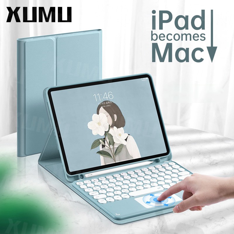 Bao Da Kèm Bàn Phím Không Dây Cho Ipad Air 4 4th Gen 10.9 Air3 Pro 10.5 Air 2 1 6th 5th Gen 9.7 7th 8th Gen 10.2 11 Inch 2021 2020 2018