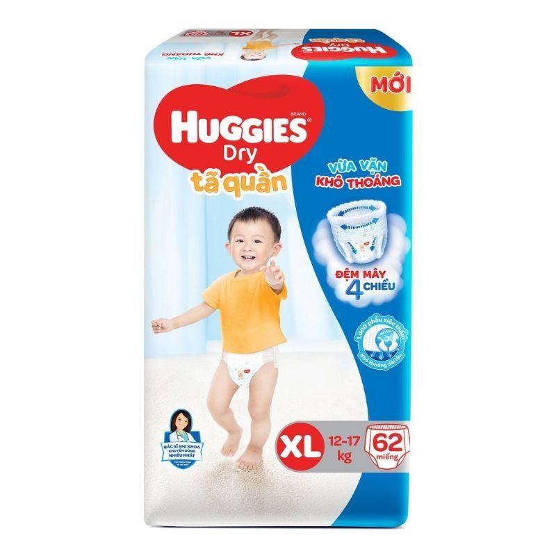 Tã quần Huggies Pant Super Jumbo M74/L68/XL62/XXL56 mẫu mới