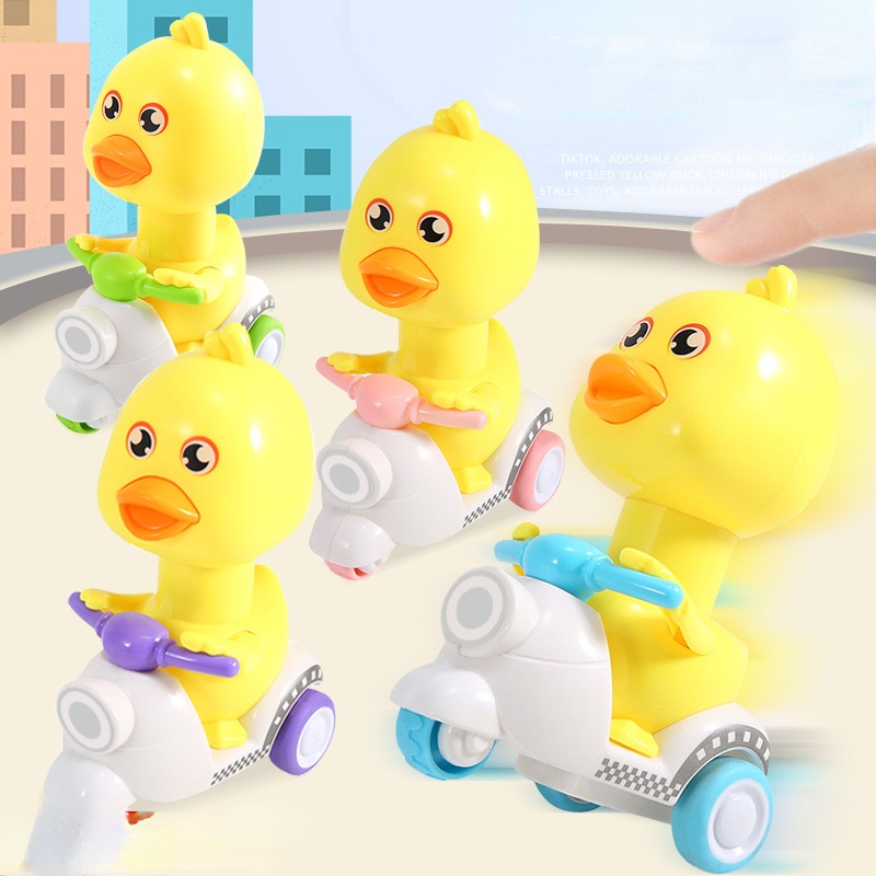 Đồ chơi BORAMMY TTD145 chú vịt vàng lái xe máy dễ thương