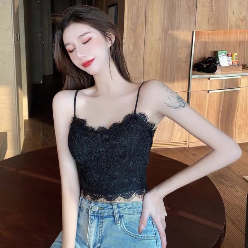 Áo bra áo lót nữ hoạ tiết hoa có trun sau ôm cơ thể vải voan mát có đệm mỏng mã EBALB05