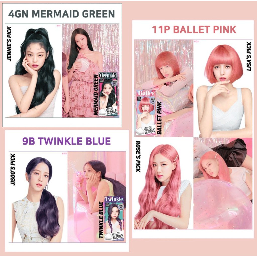 [MÀU HOT TREND - Bản giới hạn] Thuốc nhuộm tóc tạm thời/ Thuốc nhuộm tóc Hello Bubble Blackpink phiên bản màu đặc biệt