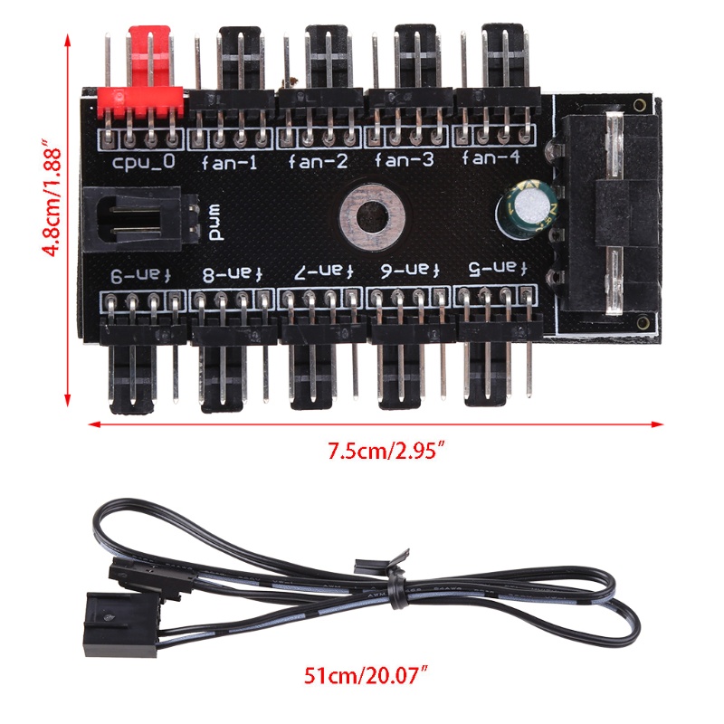 Dây Cáp Nguồn Máy Tính Chia Cổng 1 Ra 10 Cho Bo Mạch Chủ 4-Pin Coo