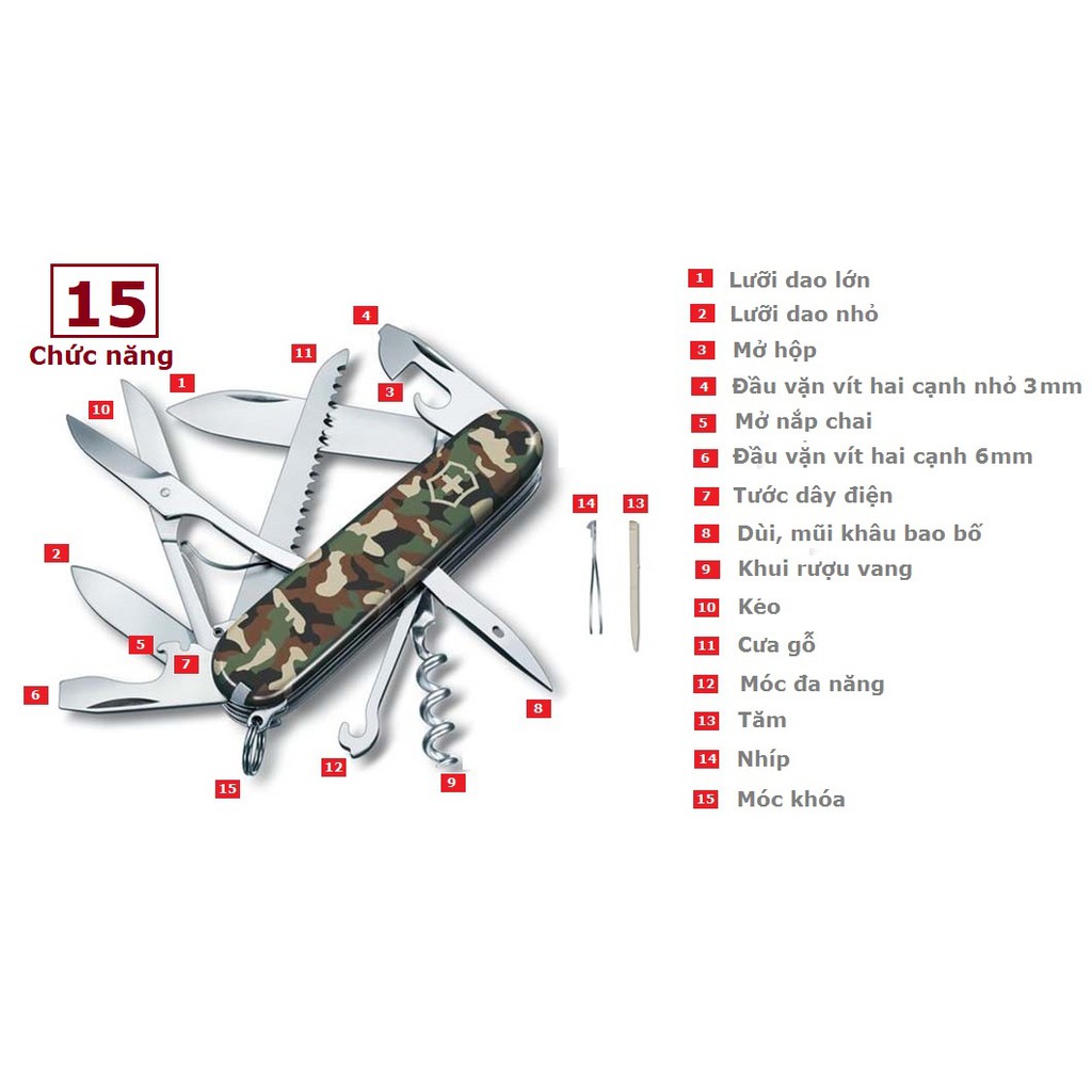 Dao đa năng Victorinox Huntsman Camouflage (Mã 1.3713.94)