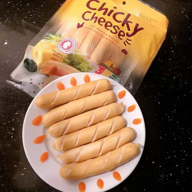 [HÀ NỘI] 3 KG Xúc xích gà phô mai Chicky cheese 500g