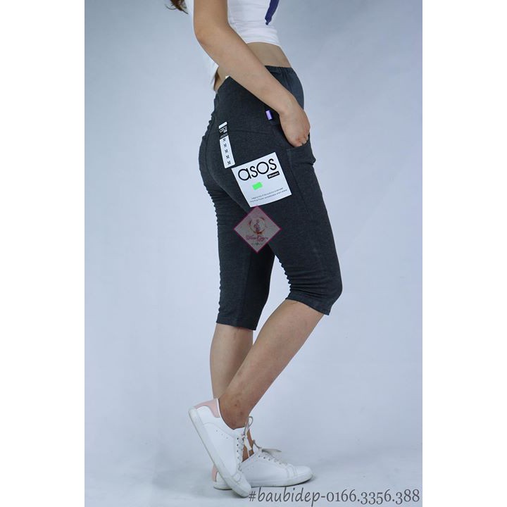 Quần bầu legging lửng nâng mông hàng đẹp (có đáp bụng và chun chỉnh)- 123