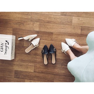 Giày hở gót Mules 2cm