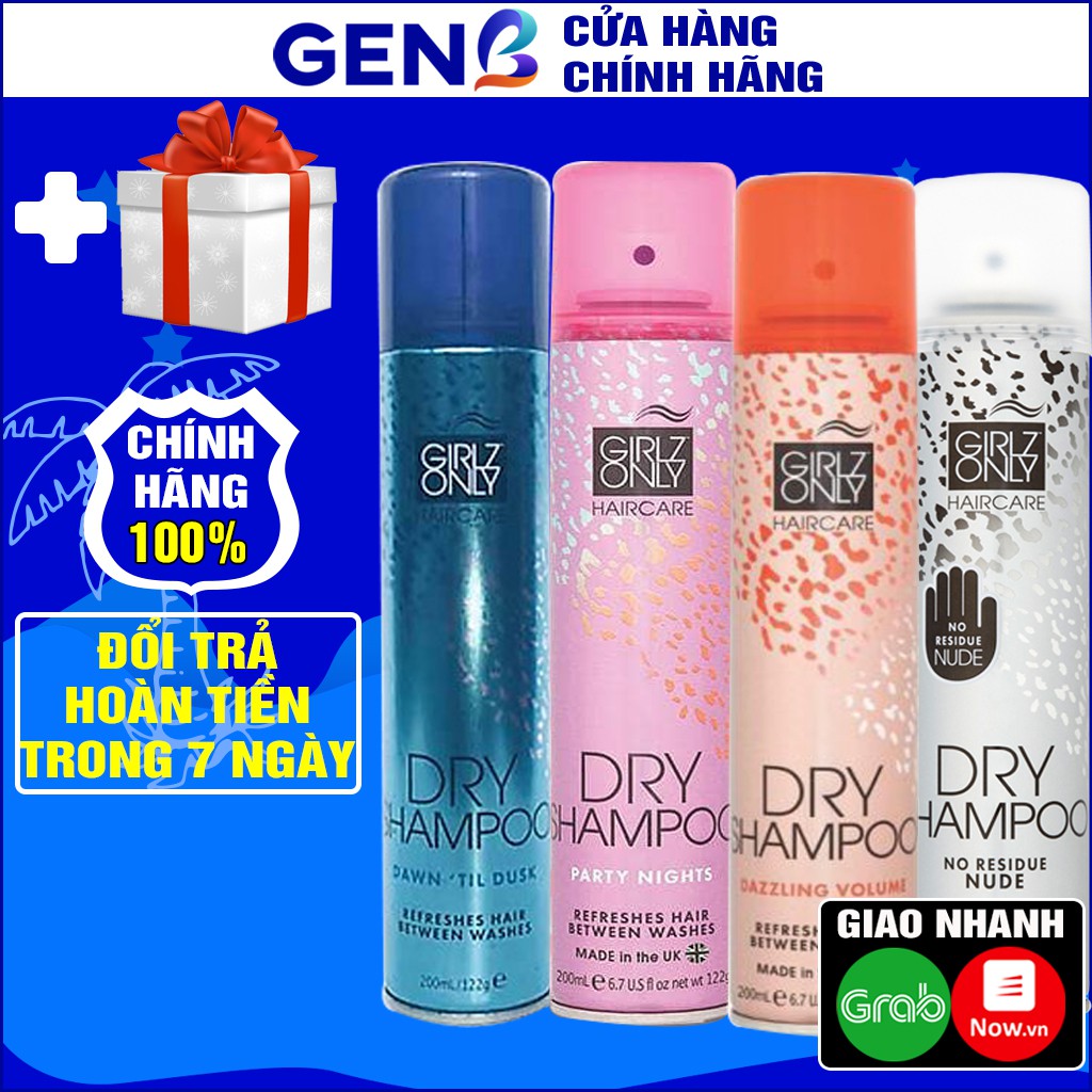 Dầu Gội Đầu Khô Girlz Only Dạng Xịt CHÍNH HÃNG - Dầu Gội Khô Mượt Tóc Giảm Bết Tóc Cho Tóc Dầu Và Chăm Sóc Tóc GENB