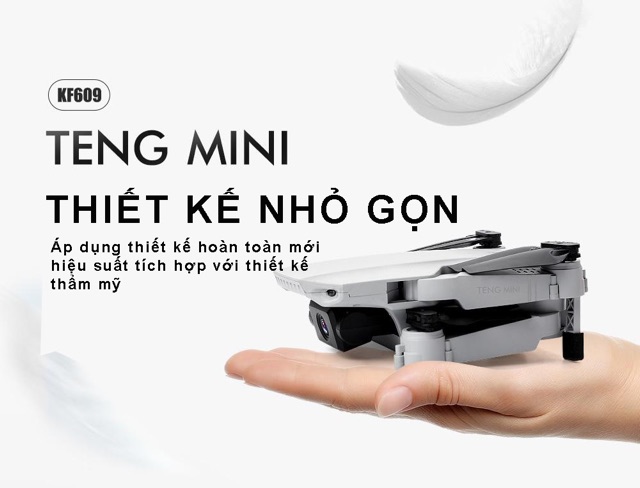 [Mã TOYDEC hoàn 20K xu đơn 50K] (Kèm Balo) Flycam KF609 Teng mini camera 4K có mắt Quang kèm túi đựng