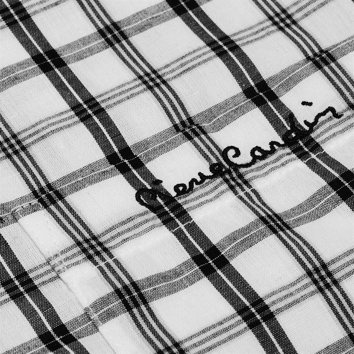 [ ORDER ] Áo Sơ Mi Nam Ngắn Tay Pierre Cardin White Blk Check | BigBuy360 - bigbuy360.vn