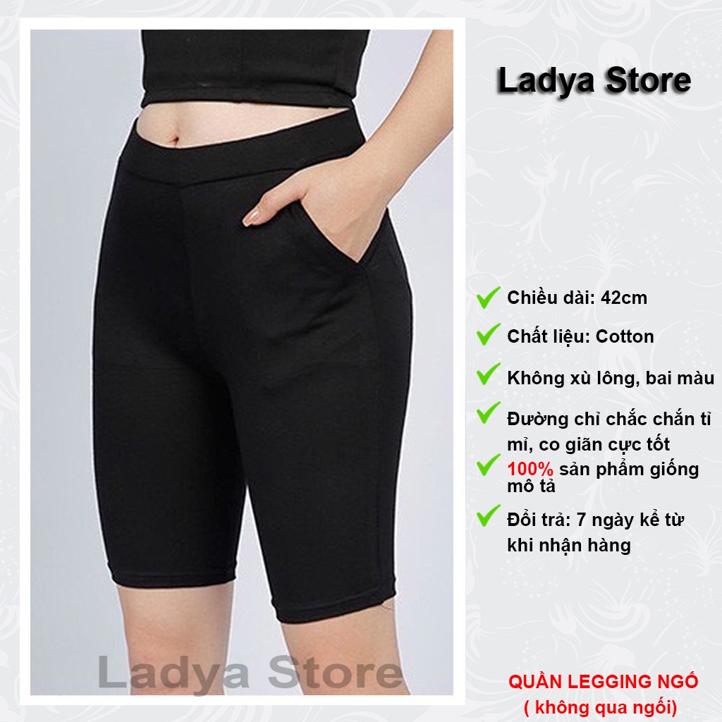 Quần legging ngố lửng nữ thun cao cấp chất liệu loại 1 nâng mông LADYA STORE | BigBuy360 - bigbuy360.vn