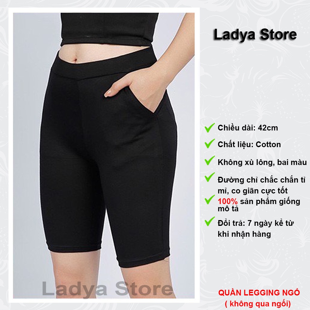 Quần legging ngố lửng nữ thun cao cấp chất liệu loại 1 nâng mông LADYA STORE