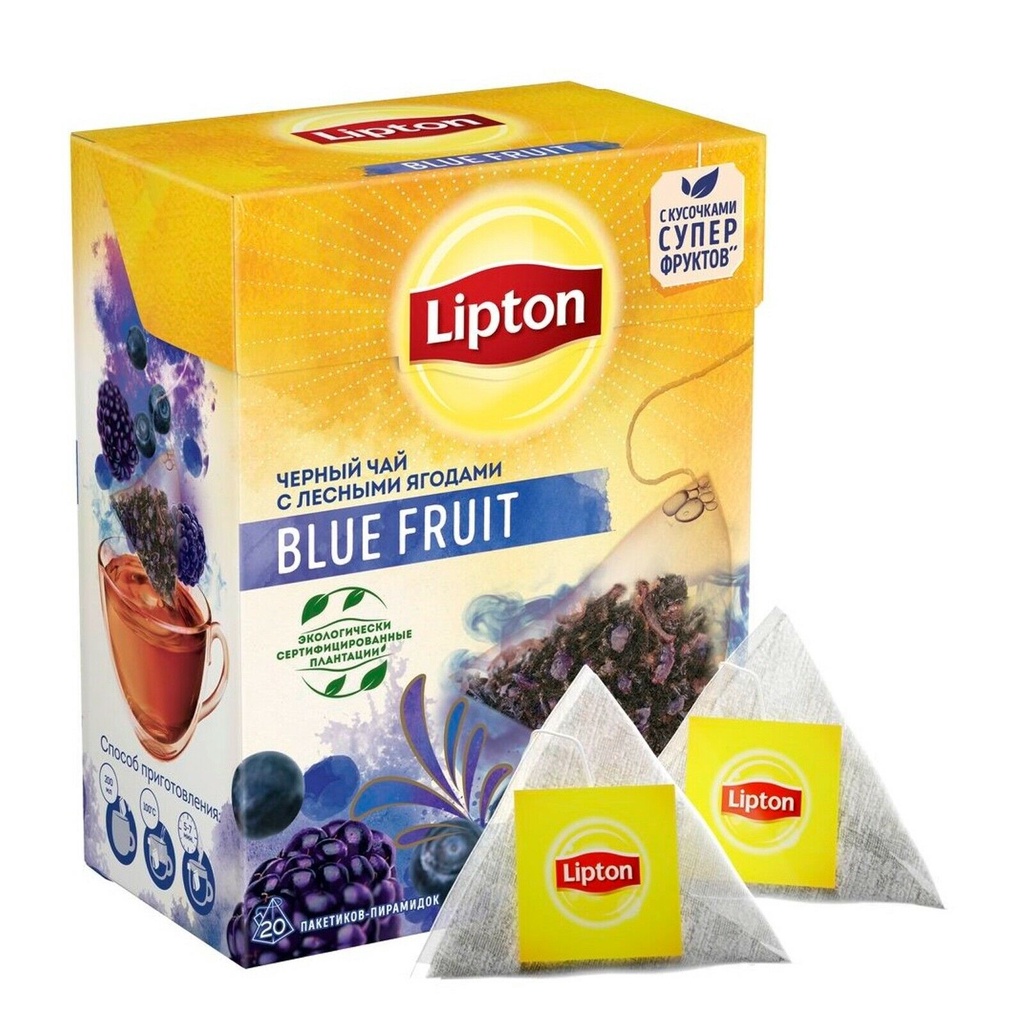 Bộ sưu tập trà đen túi lọc tam giác lipton Nga 6 hương vị hộp 20 gói