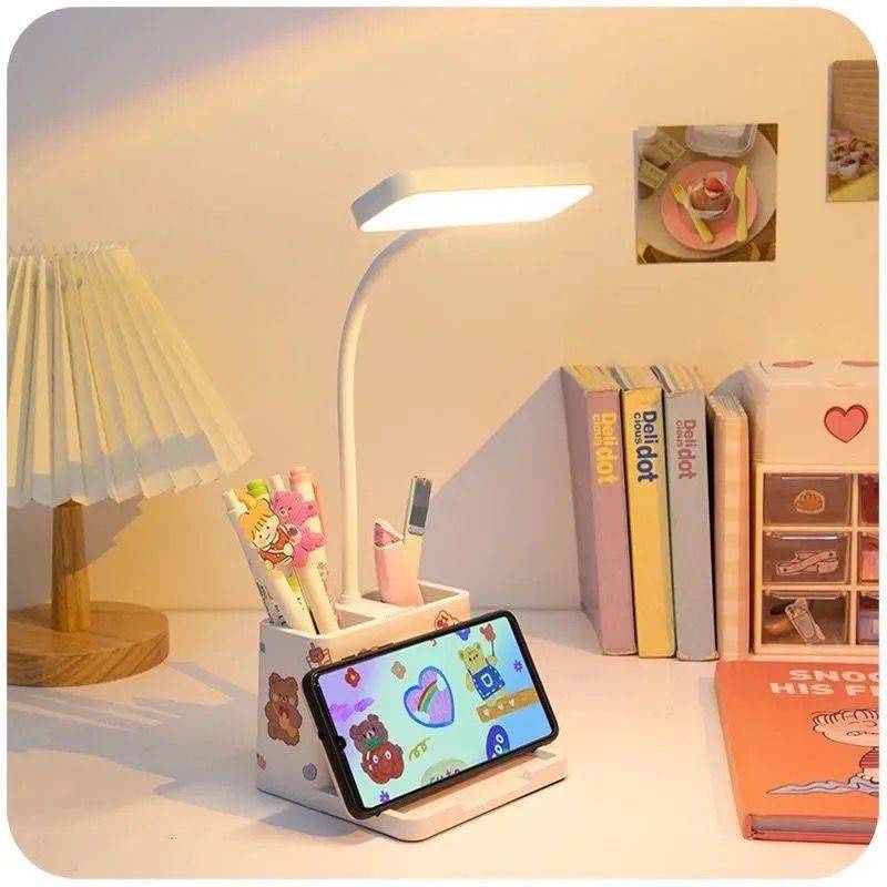 trí phòng Đèn bàn Eye Light Học Ký túc xá đặc biệt Viết bài tập về nhà Sạc phòng ngủ Giường nhỏ Đèn bàn thời trang Bà