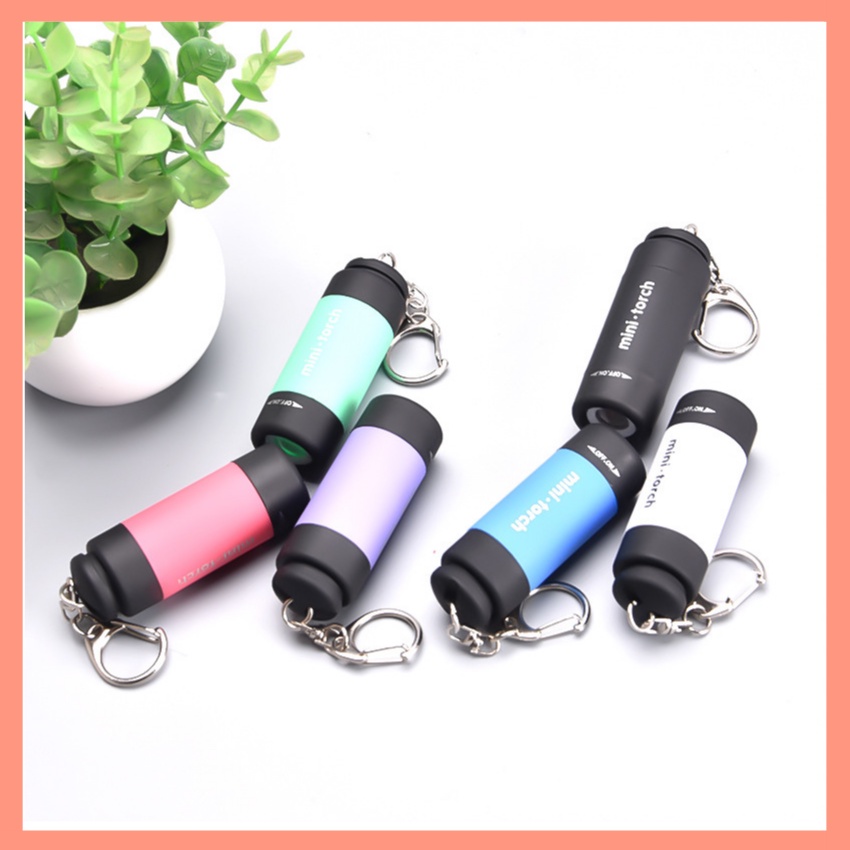 [Mã LIFEAU5SALE giảm 20k đơn 50k] Móc khoá đèn pin LED chống thấm nước sạc USB Mini Torch