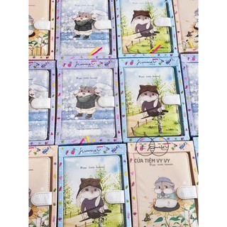 |có clip| Hộp sổ tay notebook in hình, màu hoạ tiết chuột Hamster pippi little mẫu cực xinh 3 mẫu nhật ký bullet journal