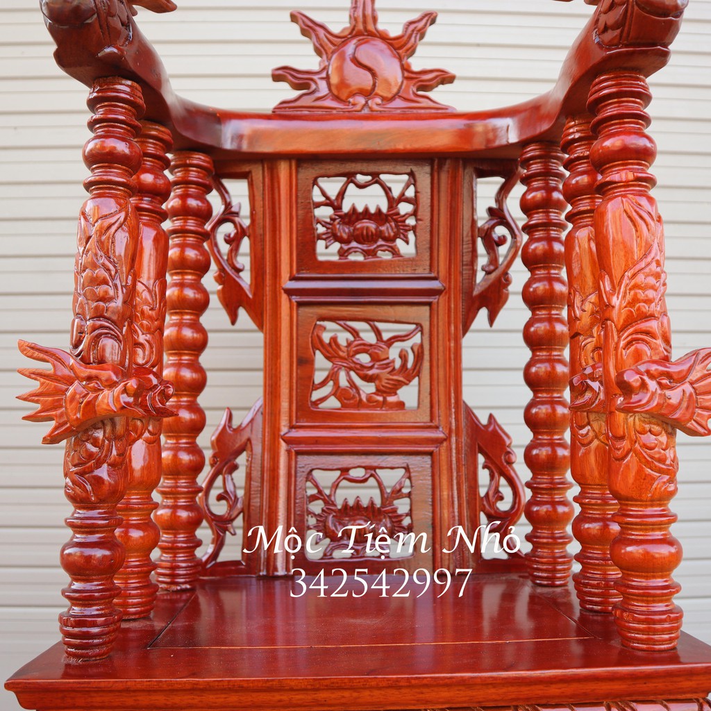 Ngai thờ-Ỷ thờ gỗ gụ-Long ngai gỗ thờ cúng gia tiên 3 cỡ ngai