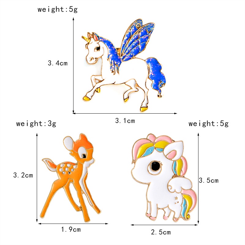 Ghim Cài Áo Hình Ngựa Một Sừng Hoạt Hình Đáng Yêu