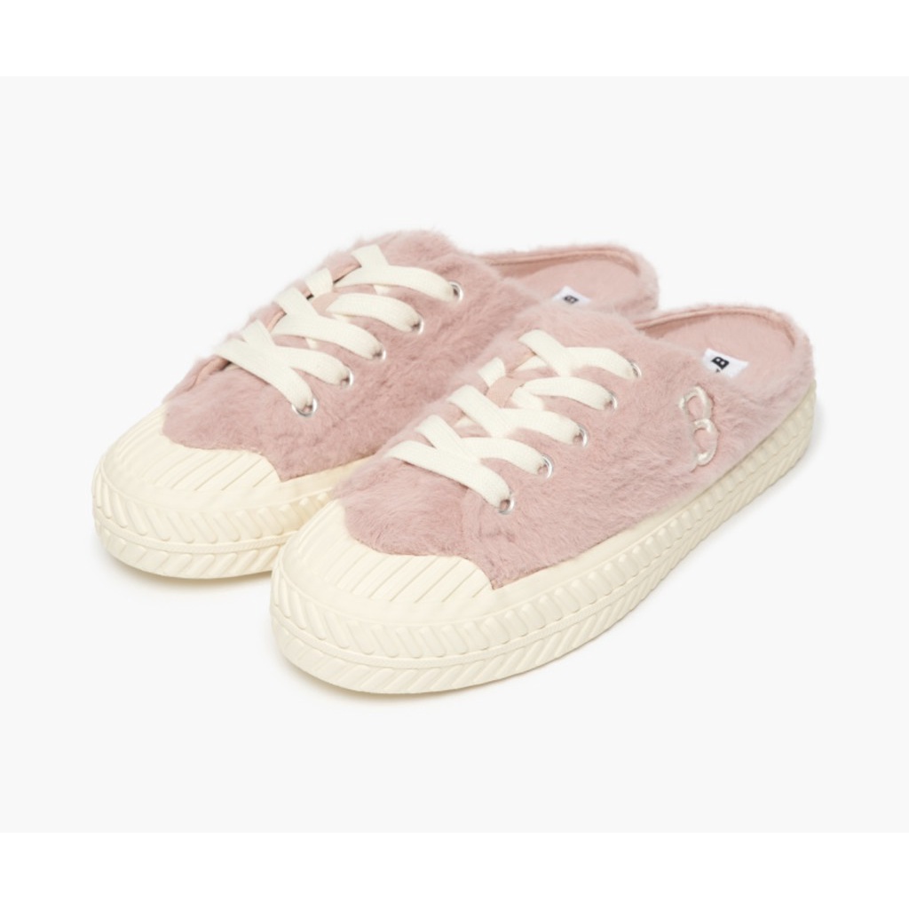 Giày MLB mule lông hồng