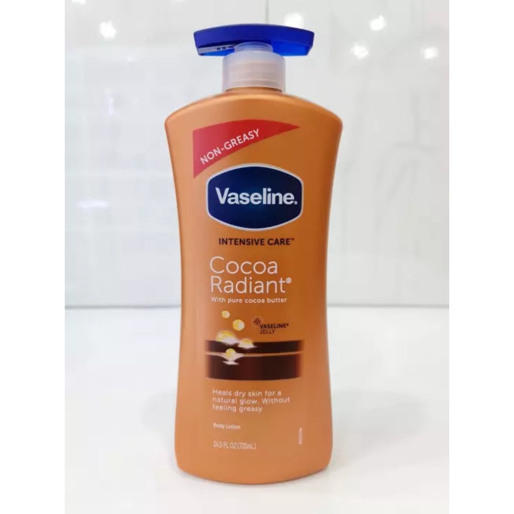 Sữa Dưỡng Thể Vaseline Intensive care Cocoa Glow lotion màu nâu, Phục hồi da, dưỡng ẩm, trắng sáng da và mền da(725mL)
