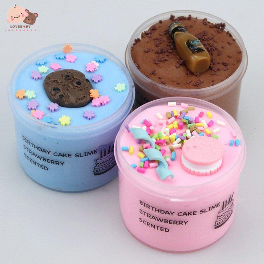 [sẵn sàng chuyển hàng] 70ml Bánh trái cây Slime Fluffy Floam Kids Modeling Clay Toys Đồ chơi bằng đất sét Polymer an toàn Cotton Biscuit Slime AntiS Stress Quà tặng cho bé gái / bé trai