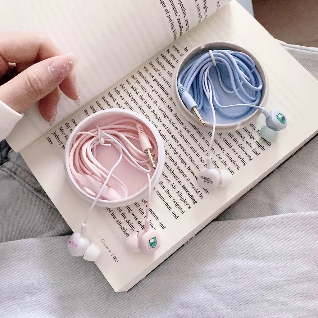 Tai nghe nhét tai khủng long nhiểu màu sắc jack cắm tròn 3.5mm có micro dễ sử dụng