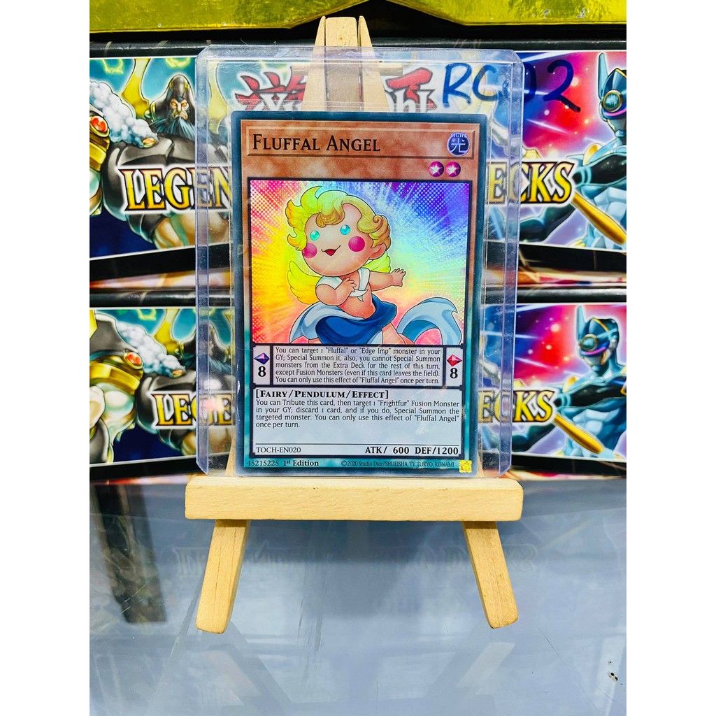 [ Dưa Hấu Yugioh ] Lá bài thẻ bài Fluffal Angel – Super Rare - Tặng bọc bài nhựa bảo quản