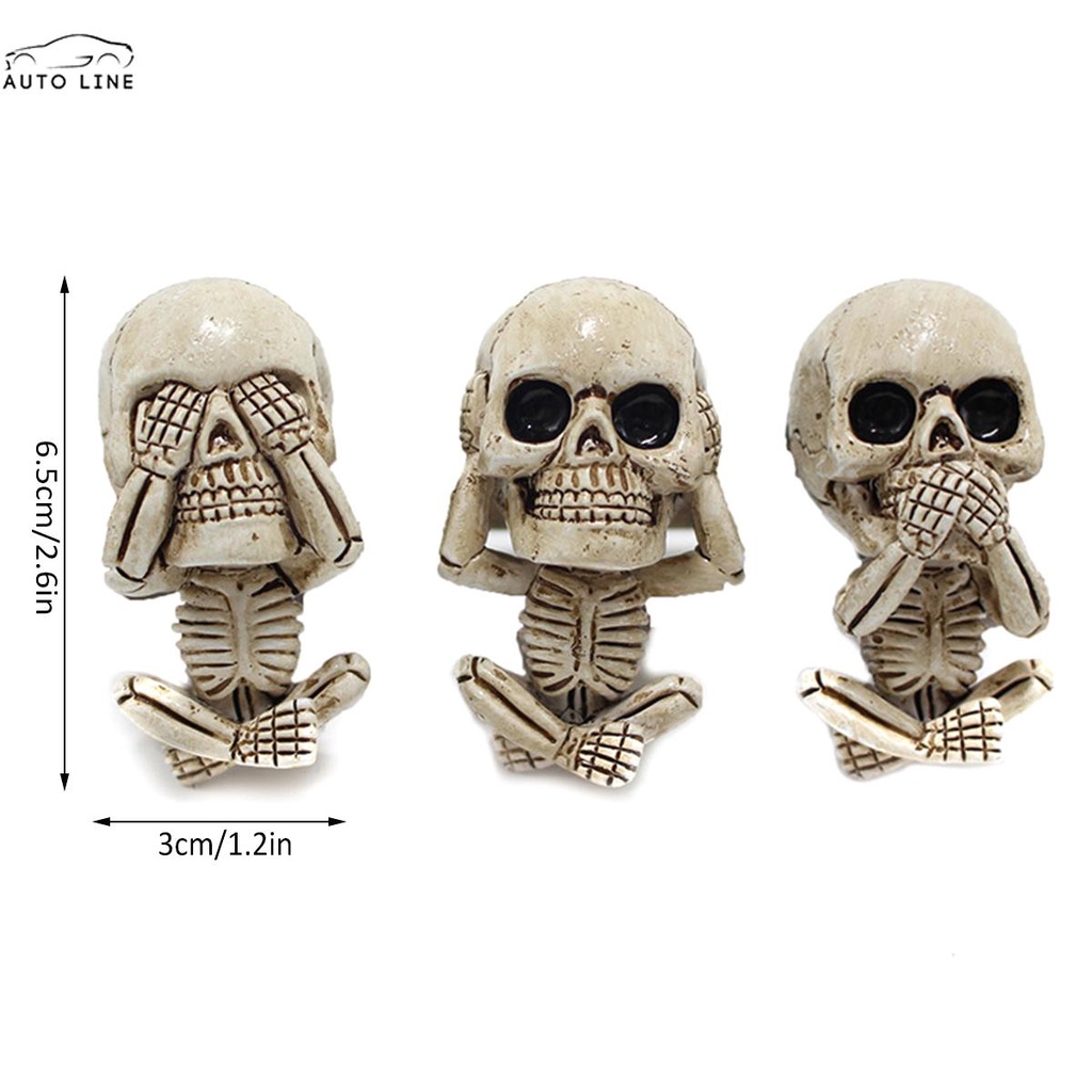 Set 3 Kẹp Khuếch Tán Nước Hoa Hình Đầu Lâu Gắn Điều Hòa Xe Hơi SHOPCYC6046