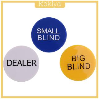 [KOKIYA] Portable 1 Set Poker Buttons Small Blind & Big Blind & Dealer Button 5cm