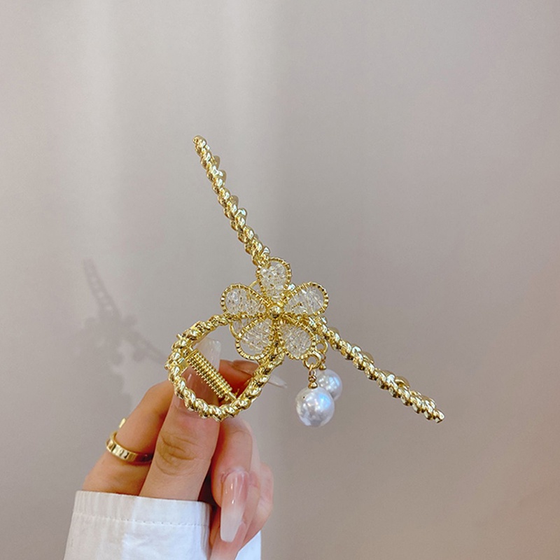 Kẹp tóc Haimeikang hình hoa khảm ngọc trai kiểu Hàn Quốc thanh lịch