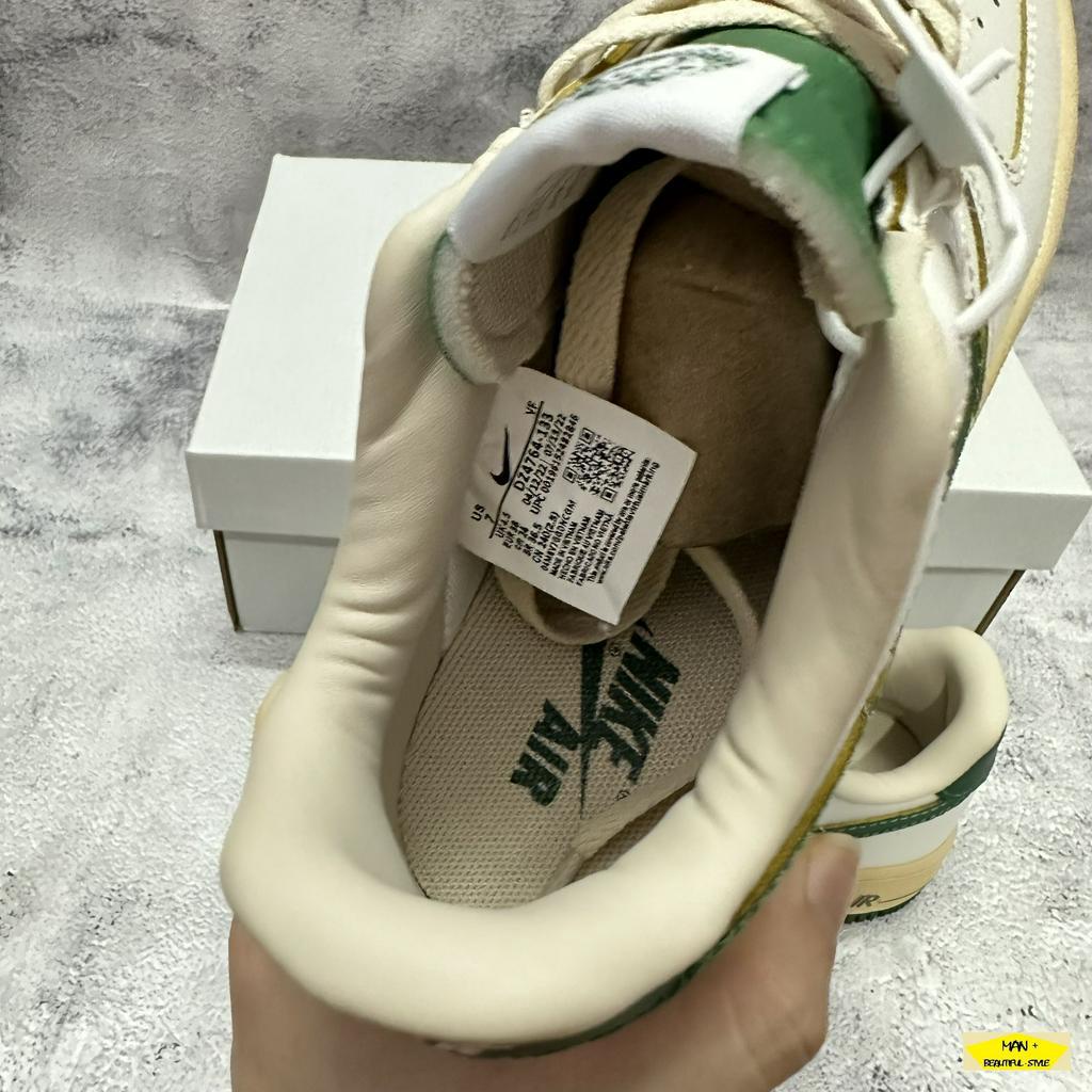 Giày Air Force 1 Low Vintage Gorge Green trắng kem, giày AF1 trắng vệt xanh mẫu mới 2023 dành cho nam nữ
