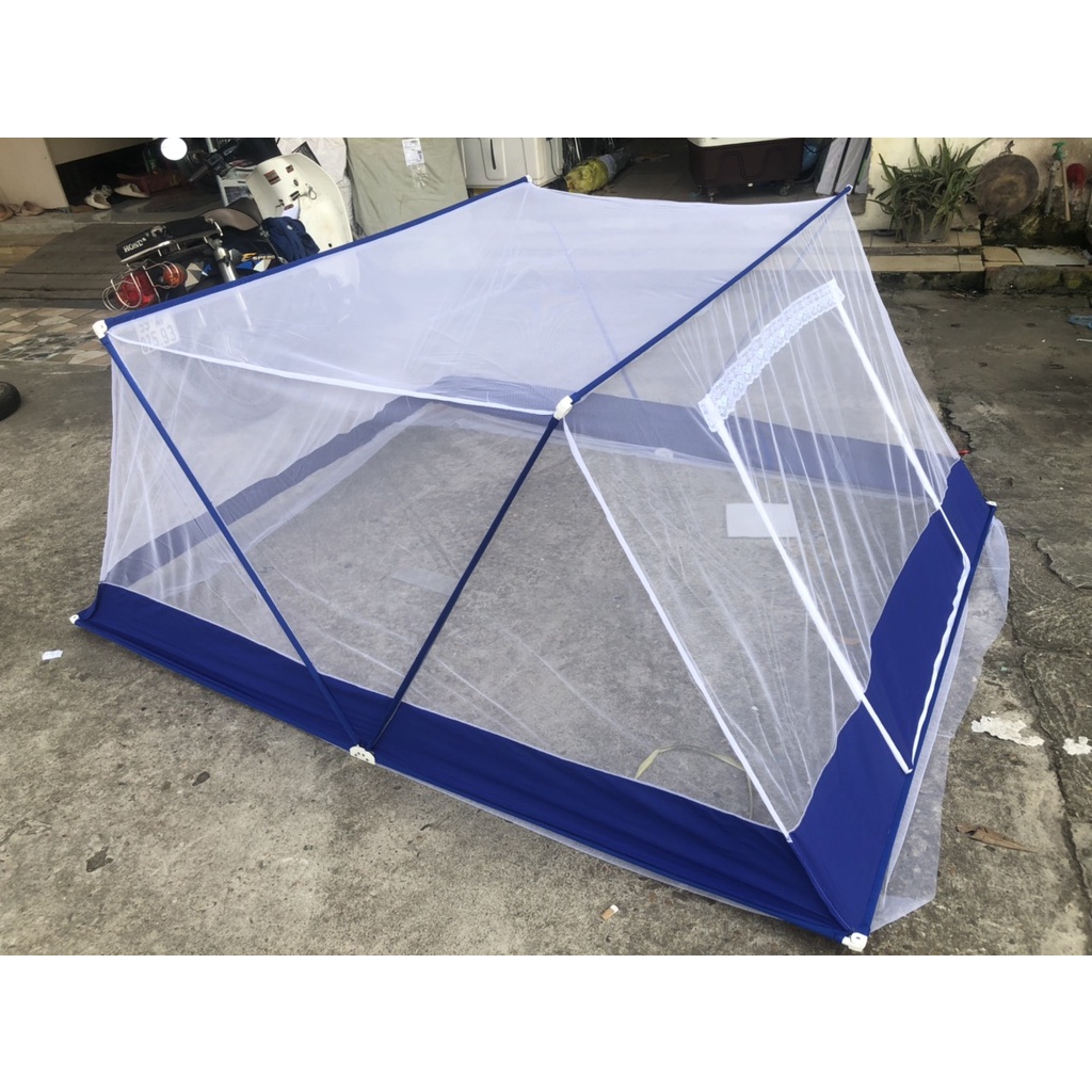 (HOT) Màn Mùng chụp gấp gọn thông minh khung INOX 304 có chân viền lụa 1m/1m2/1m4/1m6/1m8/2m
