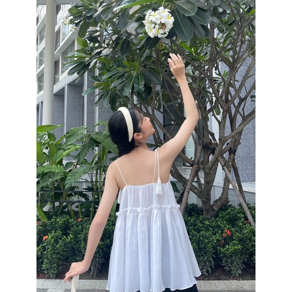 Áo Babydoll Dây Cột Vai Xinh Xắn 2 Màu