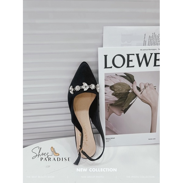 Giày cao gót nhọn mũi nhọn nữ 7p viền đá thời trang  Shoes Paradise L066