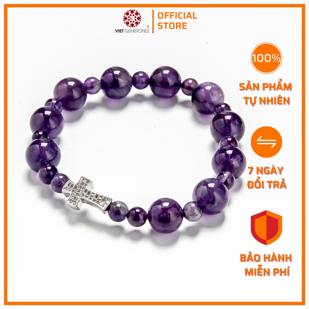 Vòng chuỗi mân côi TA tím 100% tự nhiên - Cho lời nguyện cầu thêm đẹp | VietGemstones