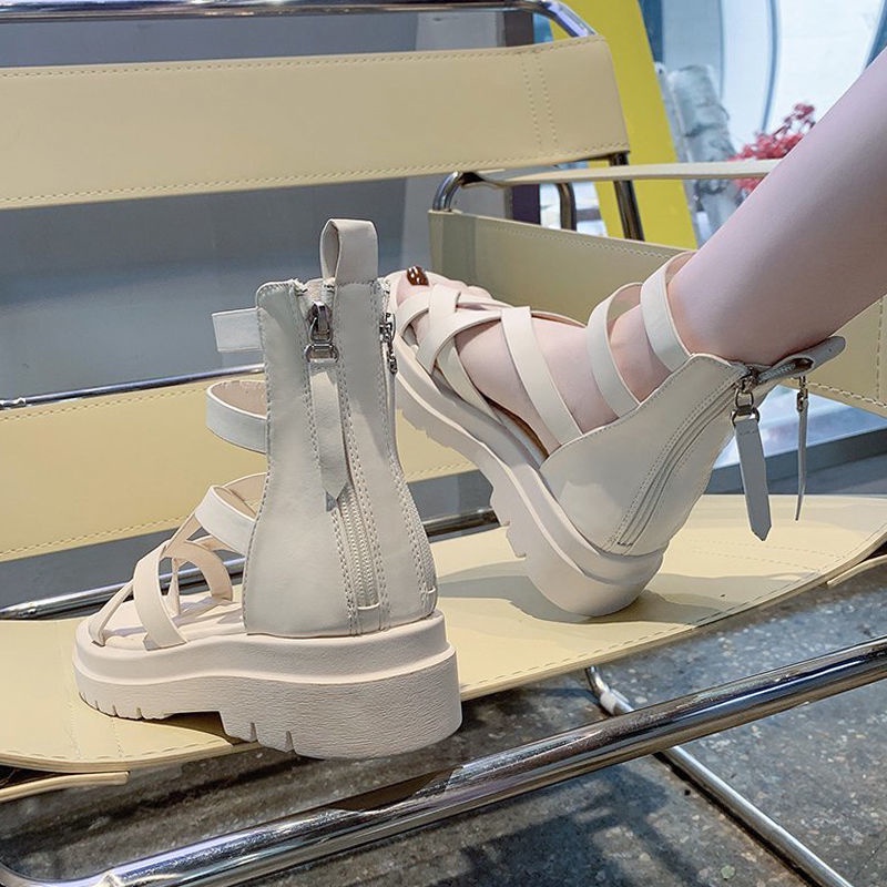 Dép tăng chiều cao Sandal Cổ Cao Thiết Kế Mới Dày Dặn Thời Trang Dành Cho Mùa Xuân Hè