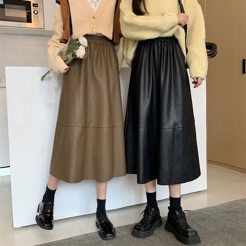 Chân Váy Chữ a Lưng Cao Bằng Da Thời Trang