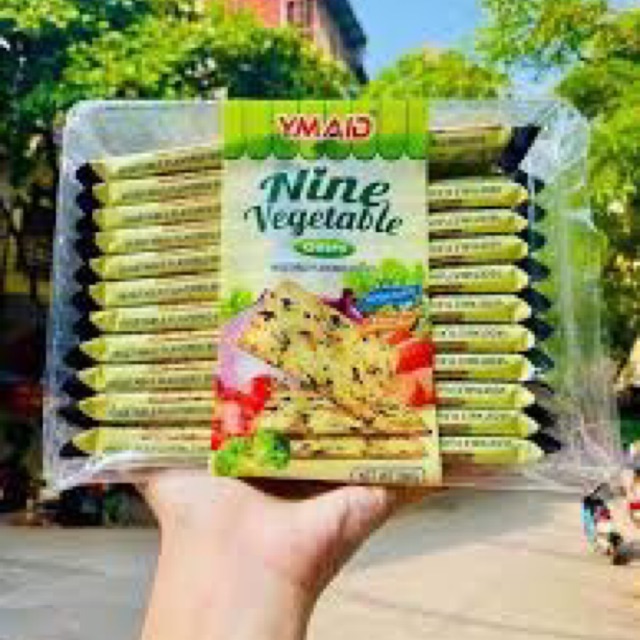 Bánh hoa quả quy xốp Nine Vegatable biscuits YMAID túi 288gr (22 gói)