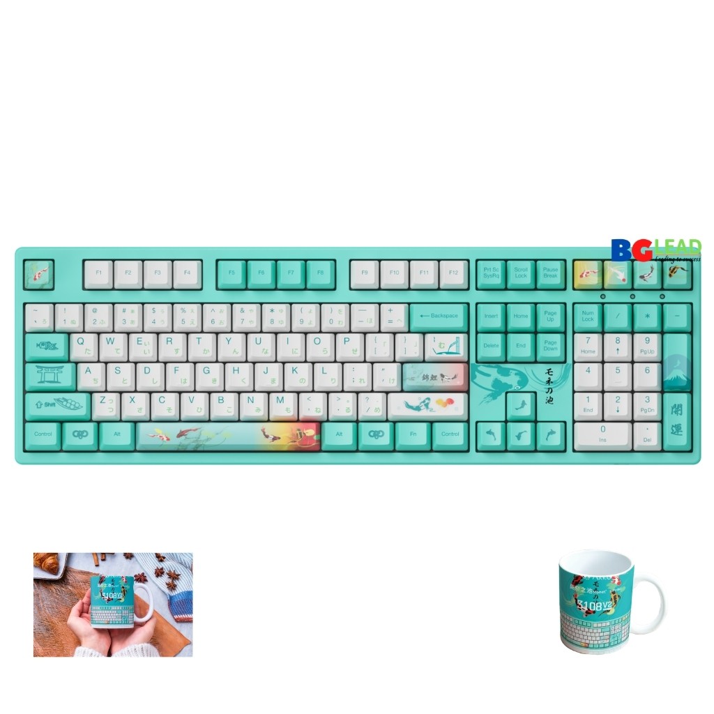 Bàn phím cơ AKKO 3108 V2 Monet'S Pond (blue, orange và pink AKKO switch V2) - Sản phẩm hot nhất của Akko - Mai Hoàng PP